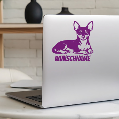 Zwergpinscher mit Name Aufkleber - Ansicht 5