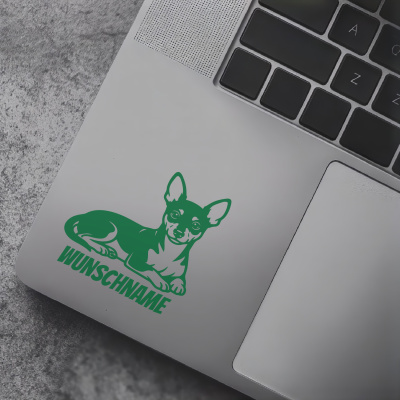 Zwergpinscher mit Name Aufkleber - Ansicht 7