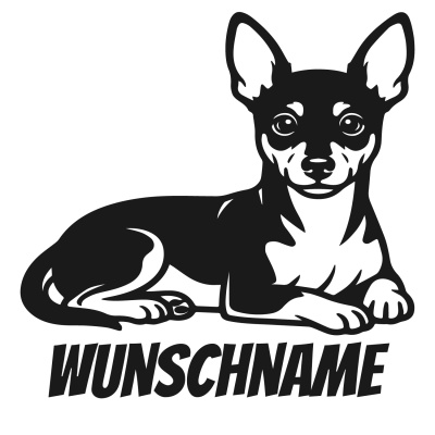 Wandtattoo  Zwergpinscher mit Name 