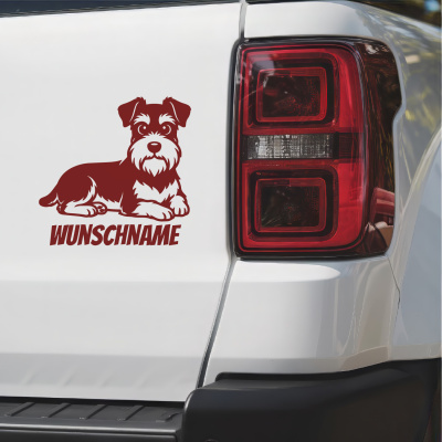 Zwergschnauzer mit Name Aufkleber - Ansicht 2