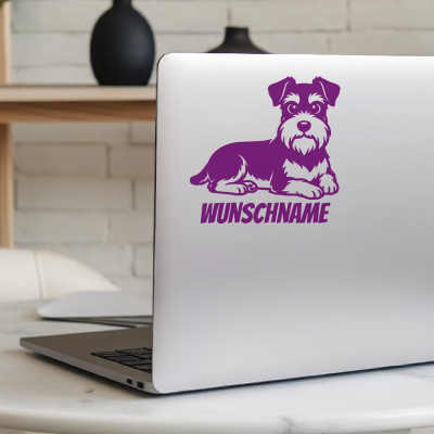Zwergschnauzer mit Name Aufkleber - Ansicht 5