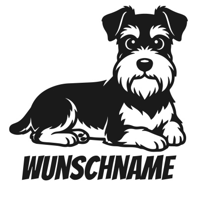 Wandtattoo  Zwergschnauzer mit Name 