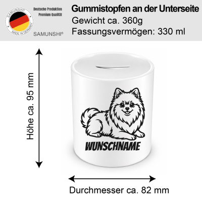 Spardose mit dem Motiv Zwergspitz mit Name - Ansicht 2