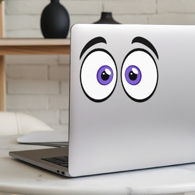 Comic Augen Lila Aufkleber Cartoon - Ansicht 6