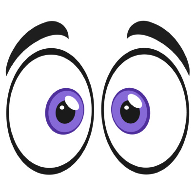 Comic Augen Lila Aufkleber Cartoon