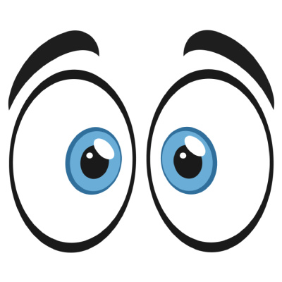 Comic Augen Blau Aufkleber Cartoon