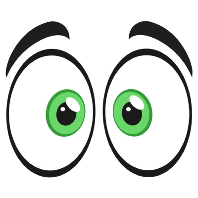 Comic Augen Gr�n Aufkleber Cartoon