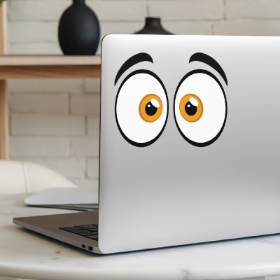 Comic Augen Orange Aufkleber Cartoon - Ansicht 6