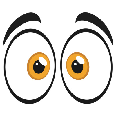 Comic Augen Orange Aufkleber Cartoon