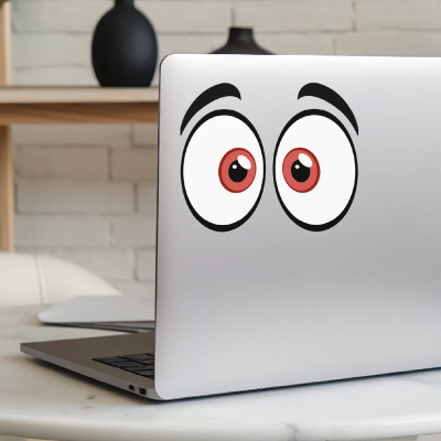 Comic Augen Rot Aufkleber Cartoon - Ansicht 6