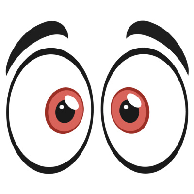 Comic Augen Rot Aufkleber Cartoon