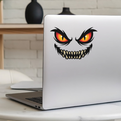 D�monen Gesicht Aufkleber Cartoon - Ansicht 6