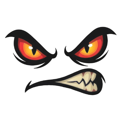 Monster Gesicht Aufkleber Cartoon