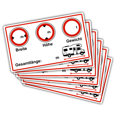 6er Set Wohnmobil Wei� Aufkleber