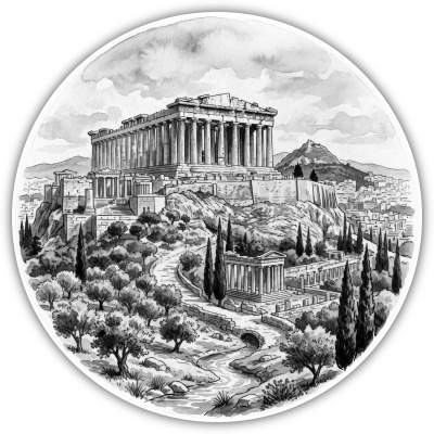 Wandtattoo  Akropolis & Parthenon aus Griechenland Athen 