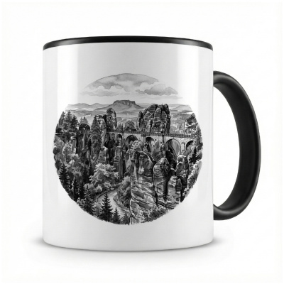 Tasse mit  Basteibr�cke aus Deutschland S�chsische Schweiz 