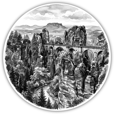 Wandtattoo  Basteibr�cke aus Deutschland S�chsische Schweiz 