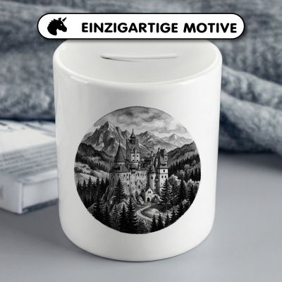 Spardose mit dem Motiv  Schloss Bran aus Rum�nien Siebenb�rgen - Ansicht 3