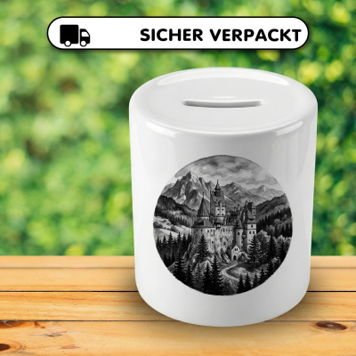 Spardose mit dem Motiv  Schloss Bran aus Rum�nien Siebenb�rgen - Ansicht 4