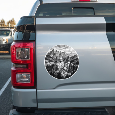 Schloss Bran aus Rum�nien Siebenb�rgen aus Rum�nien Siebenb�rgen Aufkleber - Ansicht 2