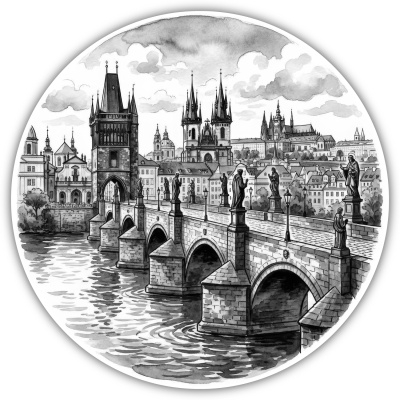 Wandtattoo  Karlsbr�cke aus Tschechien Prag 