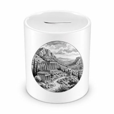 Spardose mit dem Motiv Delphi aus Griechenland