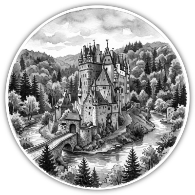 Wandtattoo  Burg Eltz aus Deutschland Wierschem 