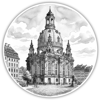 Frauenkirche aus Deutschland Dresden Aufkleber