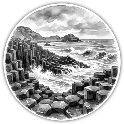 Wandtattoo  Giant�s Causeway aus Nordirland Bushmills 