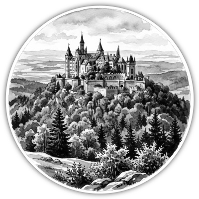 Burg Hohenzollern aus Deutschland Bisingen Aufkleber