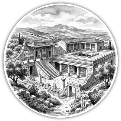 Palast von Knossos aus Griechenland Kreta Aufkleber