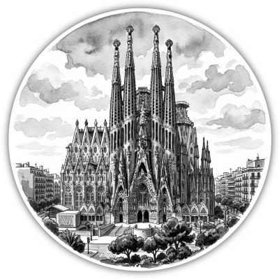 Wandtattoo  Sagrada Fam�lia aus Spanien Barcelona 