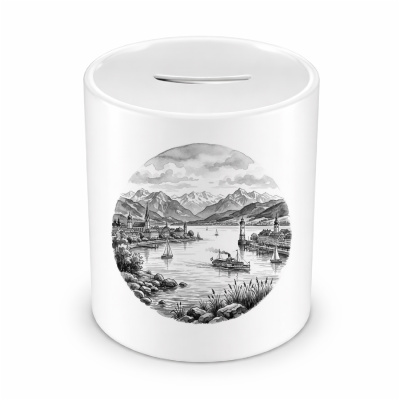 Spardose mit dem Motiv Bodensee aus Deutschland/�sterreich/Schweiz