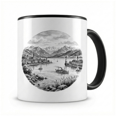 Tasse mit  Bodensee aus Deutschland/�sterreich/Schweiz 