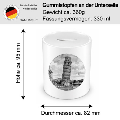Spardose mit dem Motiv Schiefer Turm von Pisa aus Italien - Ansicht 2