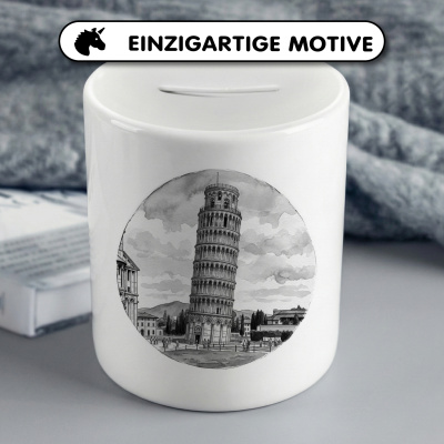 Spardose mit dem Motiv Schiefer Turm von Pisa aus Italien - Ansicht 3