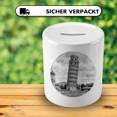 Spardose mit dem Motiv Schiefer Turm von Pisa aus Italien - Ansicht 4