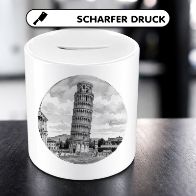 Spardose mit dem Motiv Schiefer Turm von Pisa aus Italien - Ansicht 5