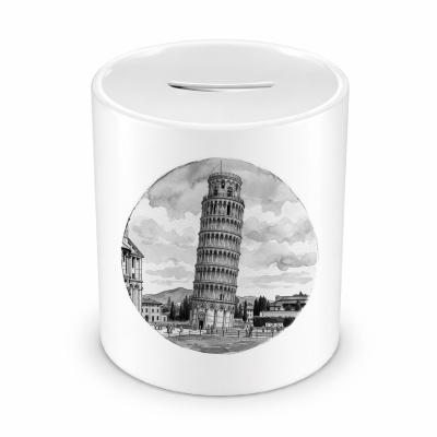 Spardose mit dem Motiv Schiefer Turm von Pisa aus Italien
