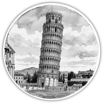Schiefer Turm von Pisa aus Italien Aufkleber