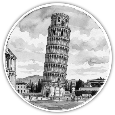 Wandtattoo  Schiefer Turm von Pisa aus Italien 