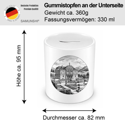Spardose mit dem Motiv Schloss Linderhof aus Deutschland Ettal - Ansicht 2