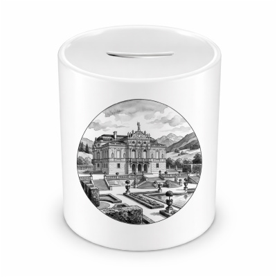 Spardose mit dem Motiv Schloss Linderhof aus Deutschland Ettal