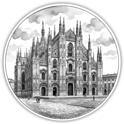 Mail�nder Dom aus Italien Mailand Aufkleber