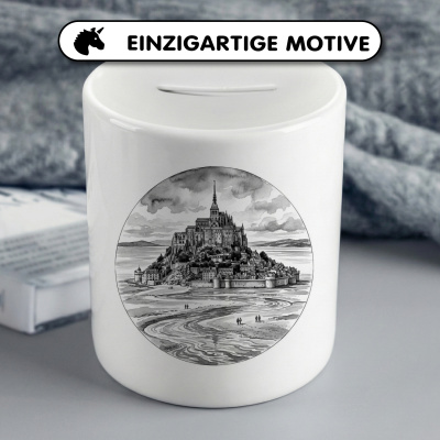 Spardose mit dem Motiv Mont-Saint-Michel aus Frankreich Normandie - Ansicht 3