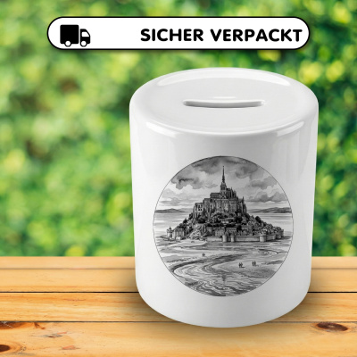 Spardose mit dem Motiv Mont-Saint-Michel aus Frankreich Normandie - Ansicht 4