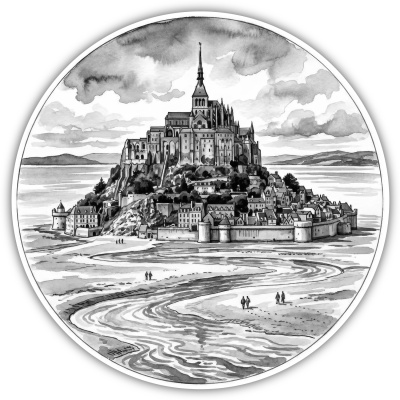 Mont-Saint-Michel aus Frankreich Normandie Aufkleber