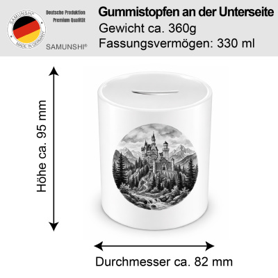 Spardose mit dem Motiv Schloss Neuschwanstein aus Deutschland Bayern - Ansicht 2