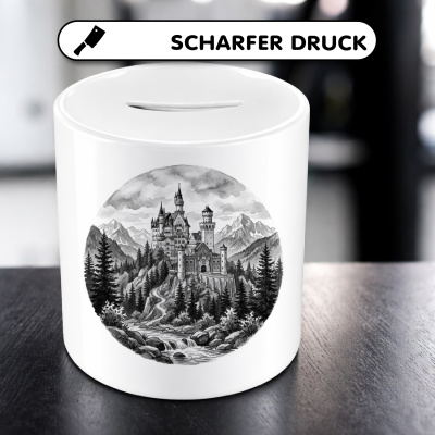 Spardose mit dem Motiv Schloss Neuschwanstein aus Deutschland Bayern - Ansicht 5