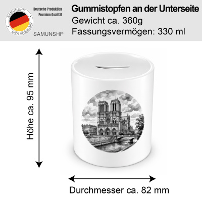 Spardose mit dem Motiv Kathedrale Notre-Dame aus Frankreich Paris - Ansicht 2